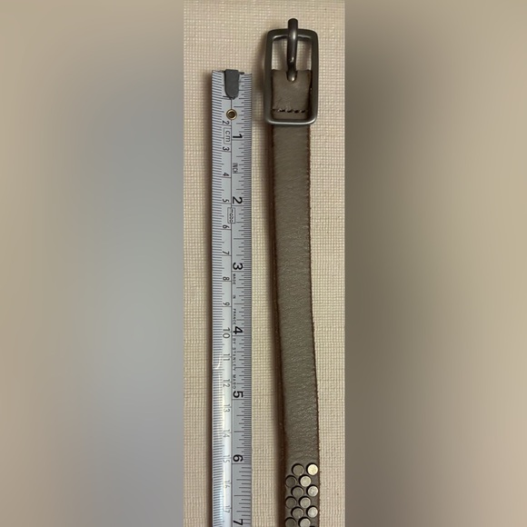 Zadig & Voltaire Gray Pewter Studded Leather Belt - Picture 5 of 7